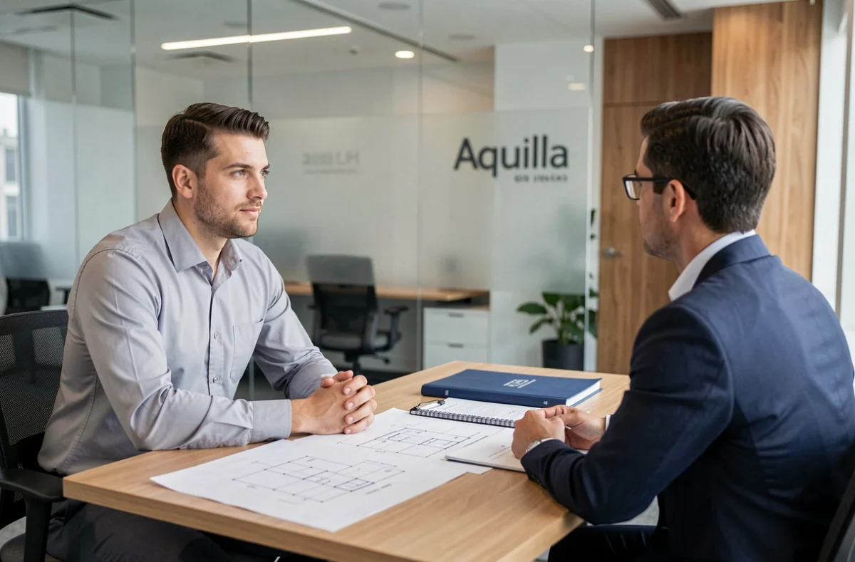 Ingénieur en entretien de recrutement avec un conseiller Aquila RH spécialisé dans l'intérim tertiaire et ingénierie