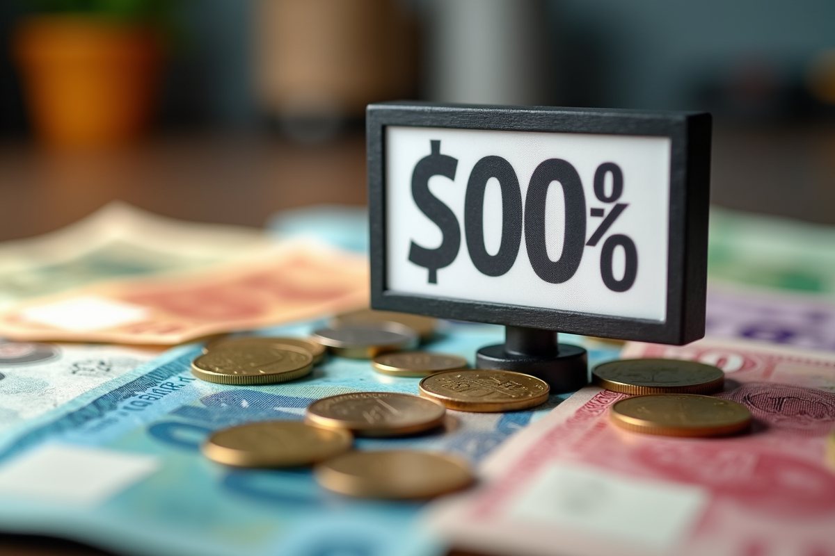 Billets et pièces de monnaie autour d