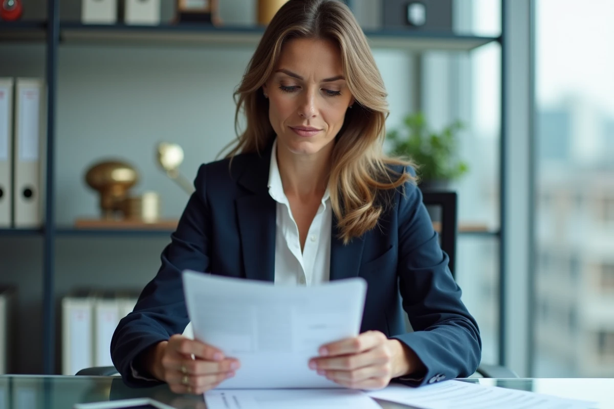 Femme d'affaires confiante en bureau moderne
