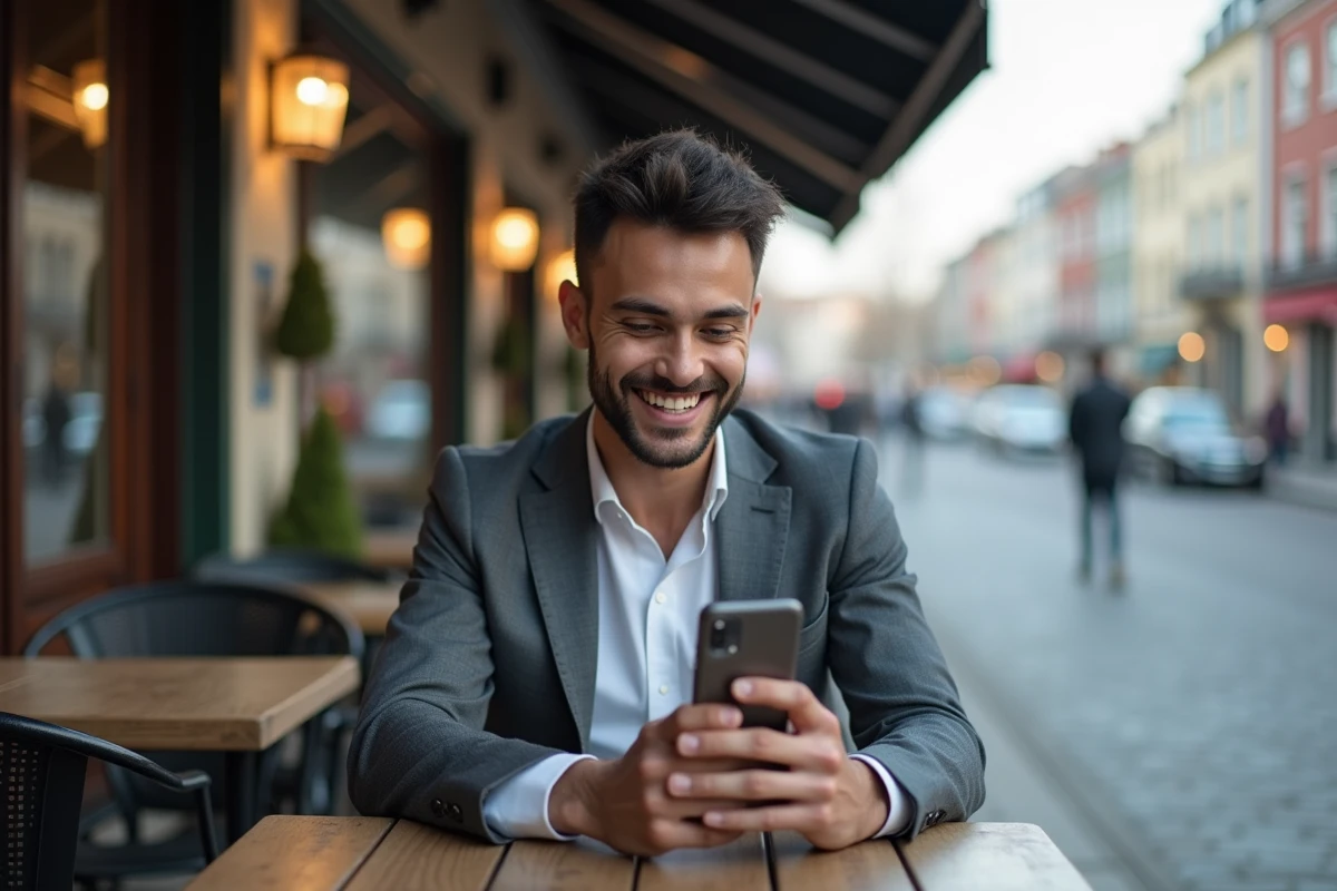 Jeune homme en costume lors d