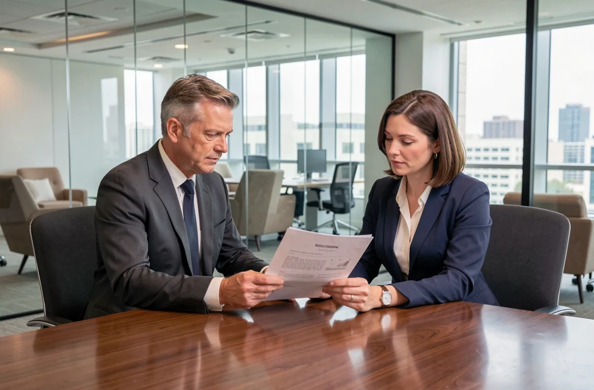 Entretien de recrutement pour un poste de management dans un bureau moderne et élégant